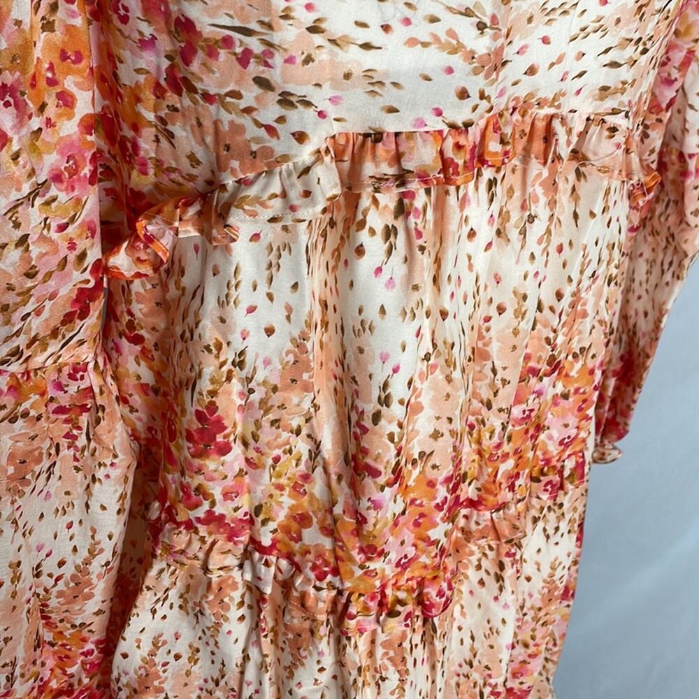 NWT Christy dawn the Adeline dress in sunset gladiola - orange pink floral large - Picture 10 of 13
